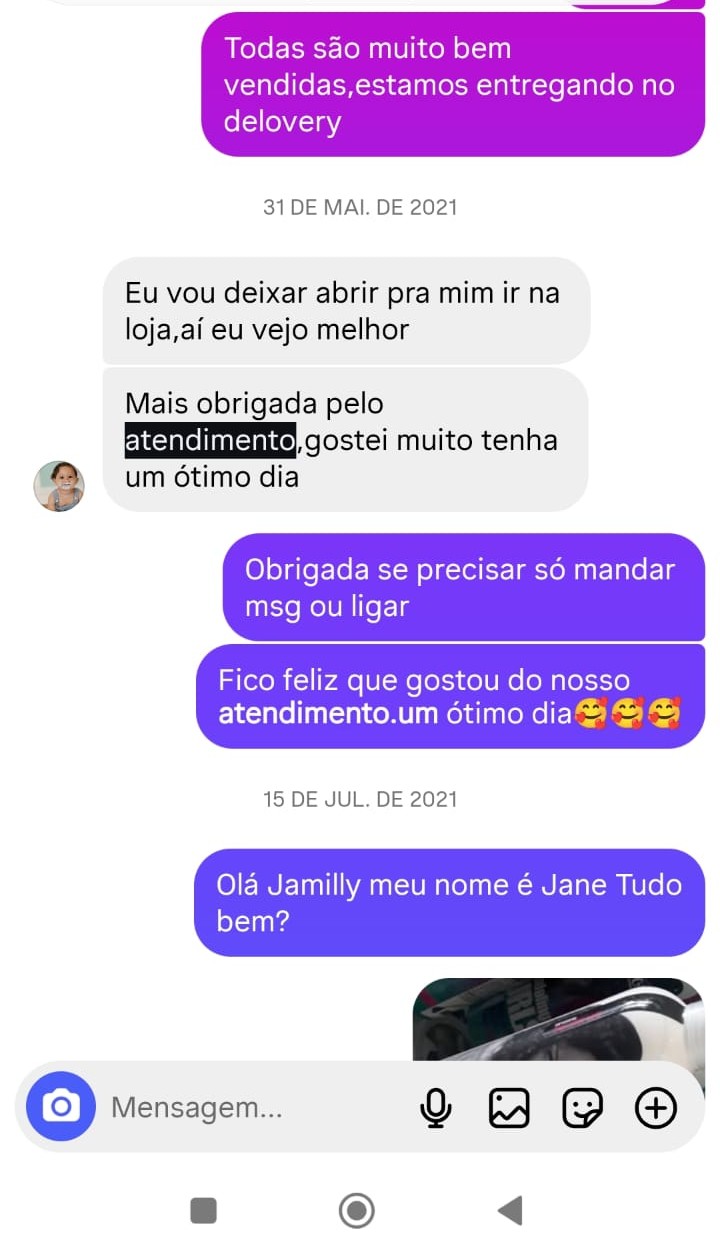 Print de depoimento real de cliente Santanna pelo Instagram